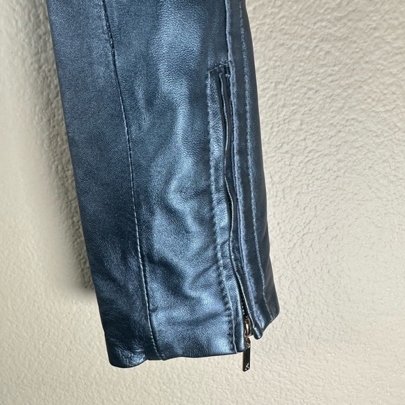 Marciano Leather Jacket with Rabbit Fur Collar - S/P - Picture 11 of 13